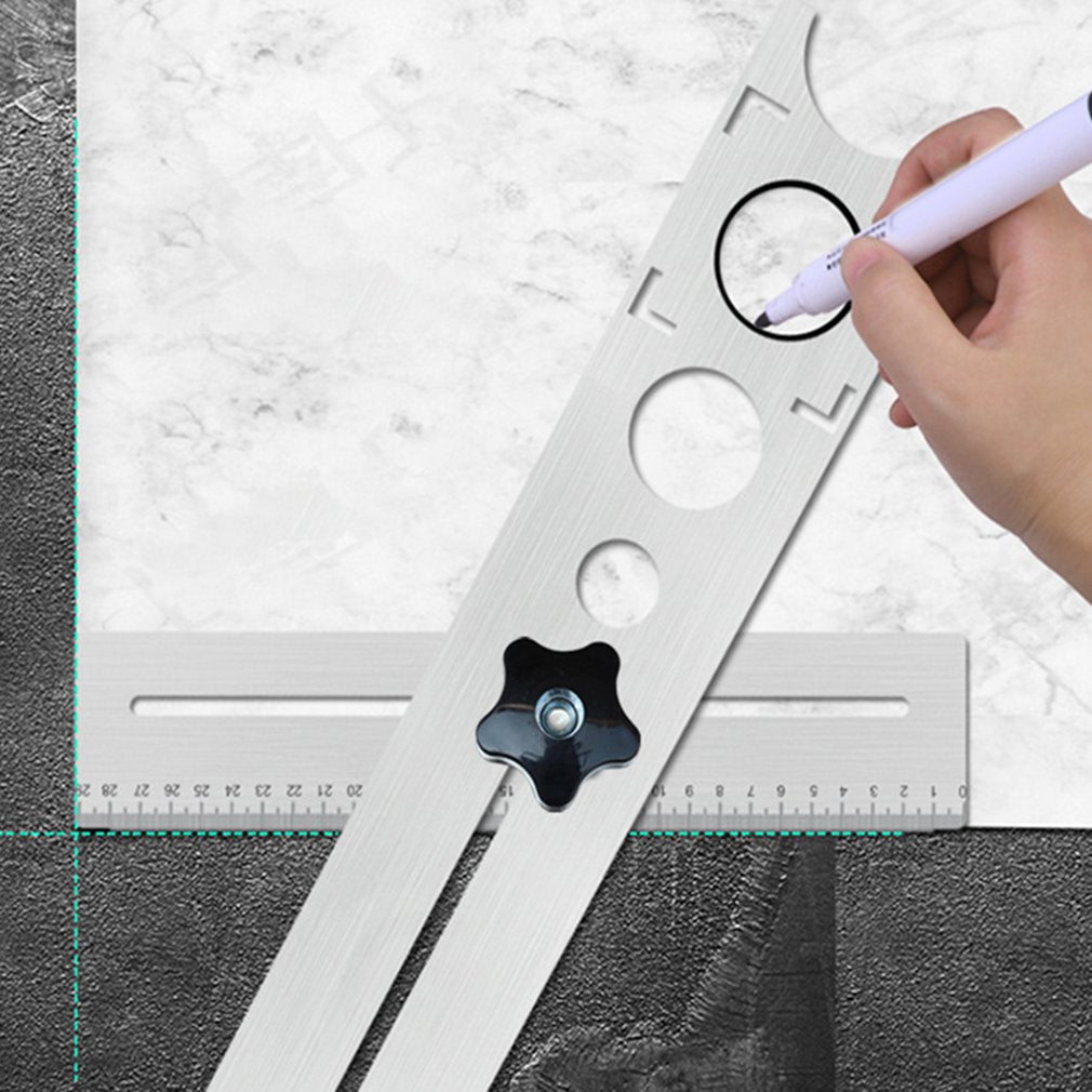 The 360 Degree Adjustable Ruler with diamond coated drill bits