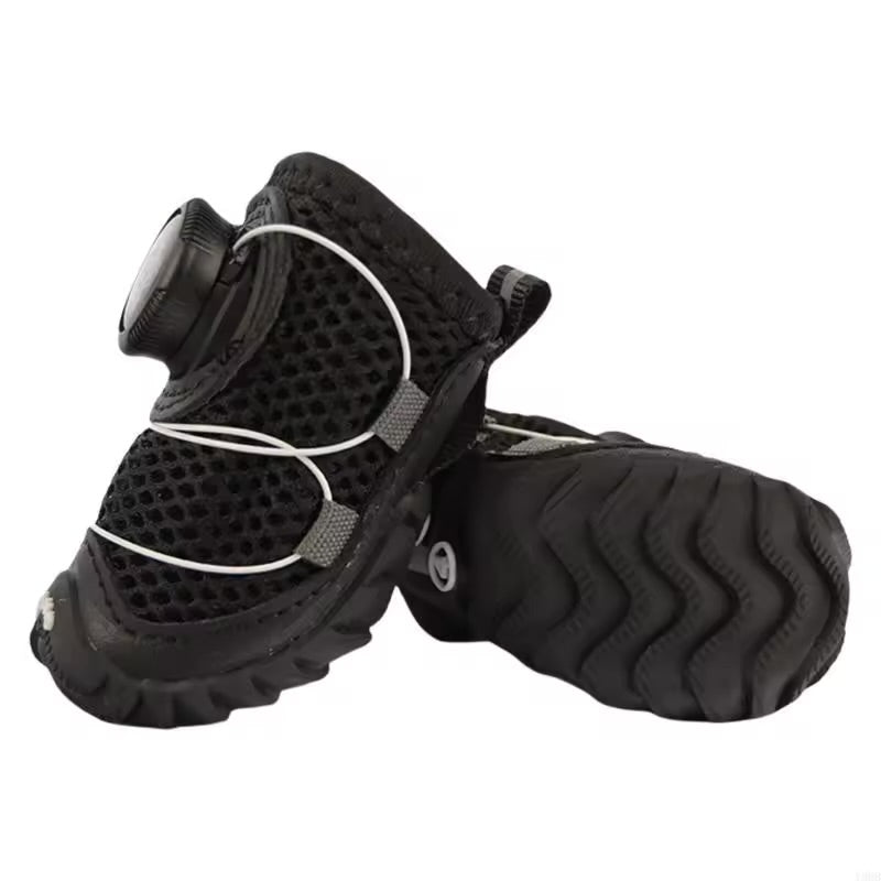 4pcs Lightweight Pet Sneakers – Adjustable Dog & Cat Boots with Oxford Soles