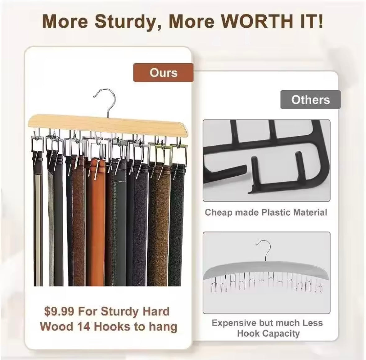 The 20-Hook Wooden Camisole Hanger