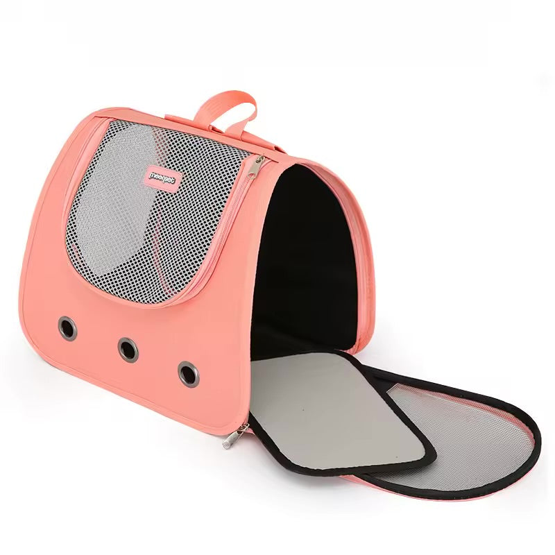 Foldable Cat Dog Backpack – Breathable Double-Shoulder Pet Carrier