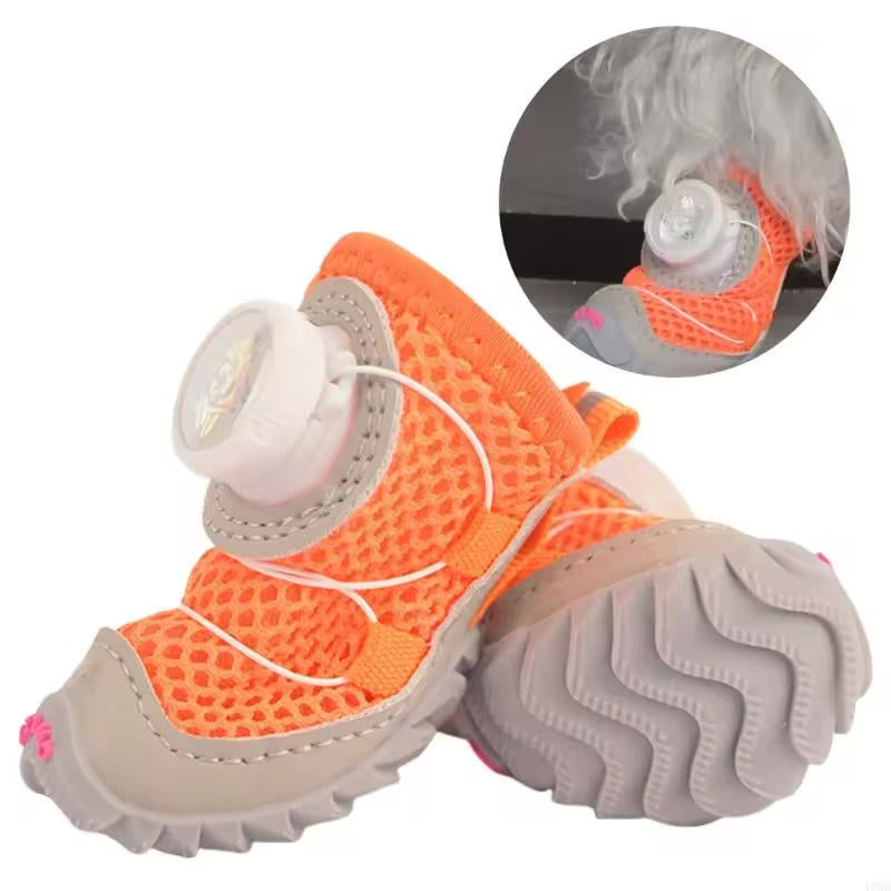 4pcs Lightweight Pet Sneakers – Adjustable Dog & Cat Boots with Oxford Soles