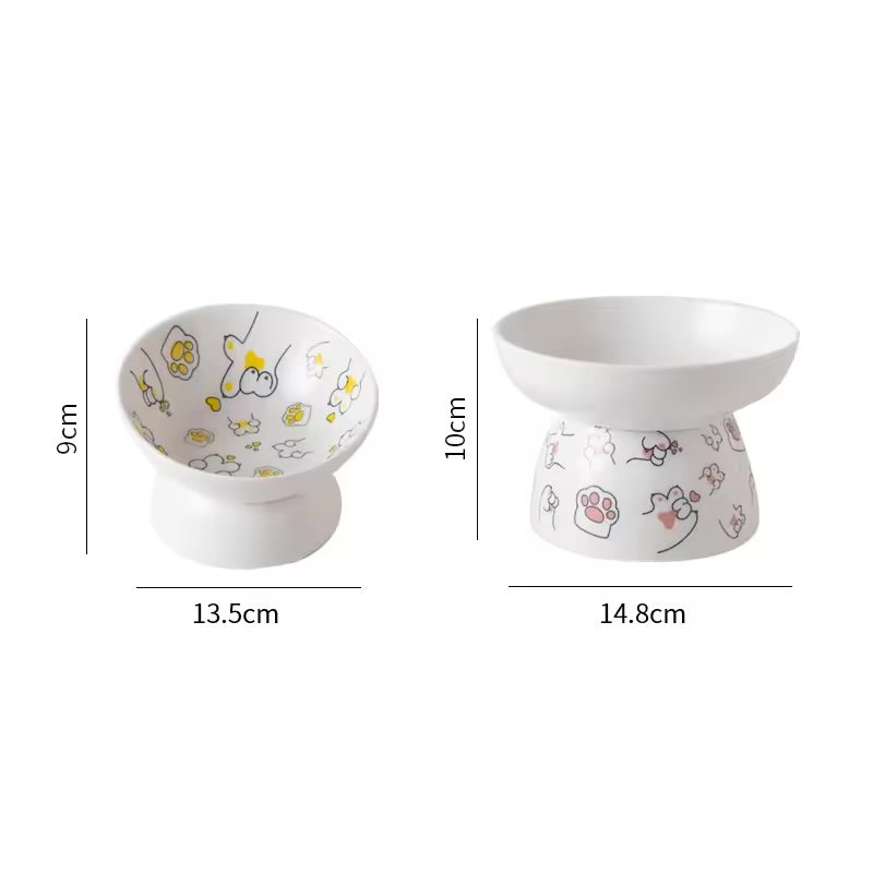 Cat Elevated Ceramic Bowl