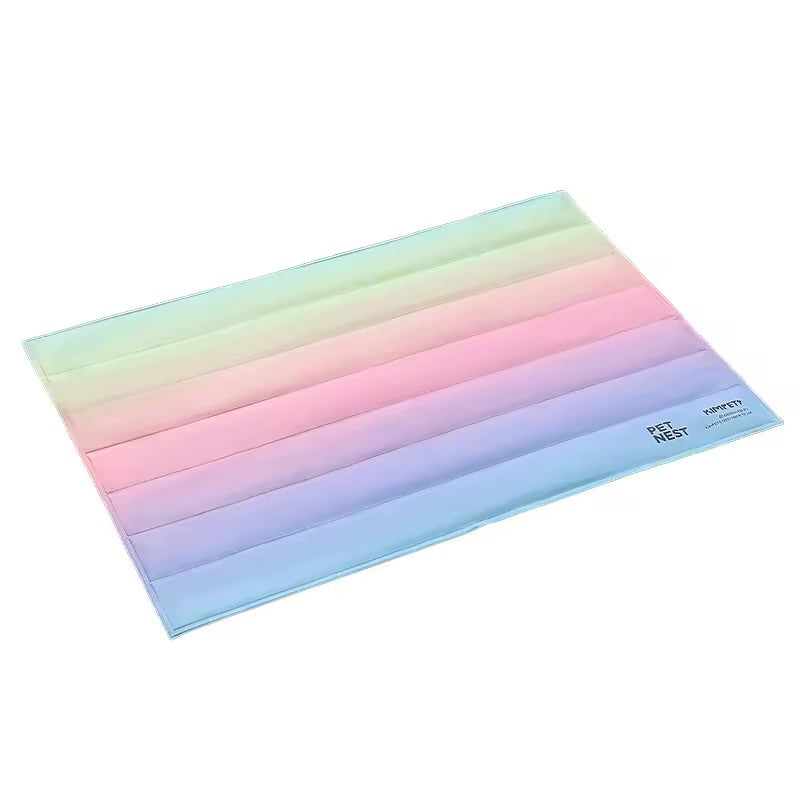 Pet Cool Ice Nest Mat – Rainbow Gradient Summer Bed