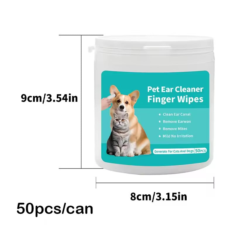 EarEase 50pcs Pet Ear Cleaning Wipes