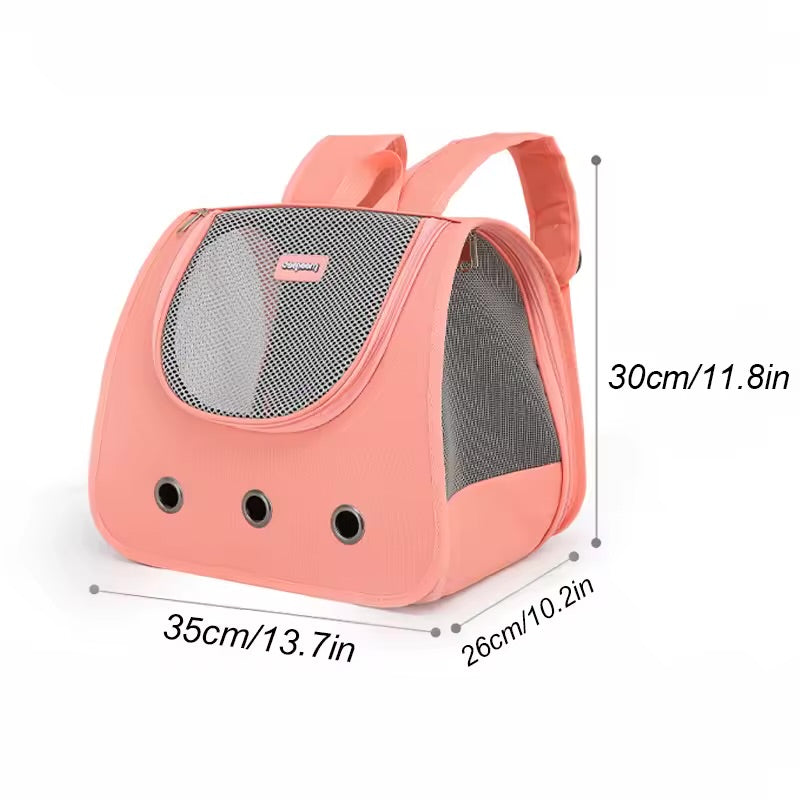 Foldable Cat Dog Backpack – Breathable Double-Shoulder Pet Carrier