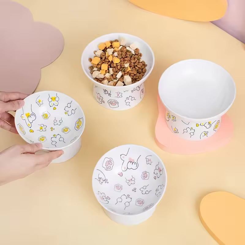 Cat Elevated Ceramic Bowl
