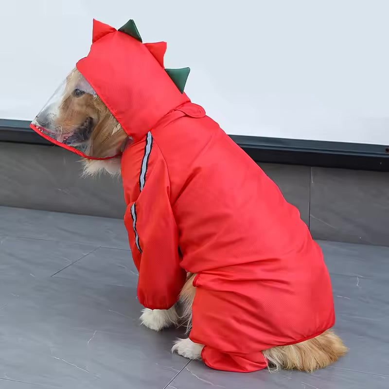 DinoFrog Dog Raincoat
