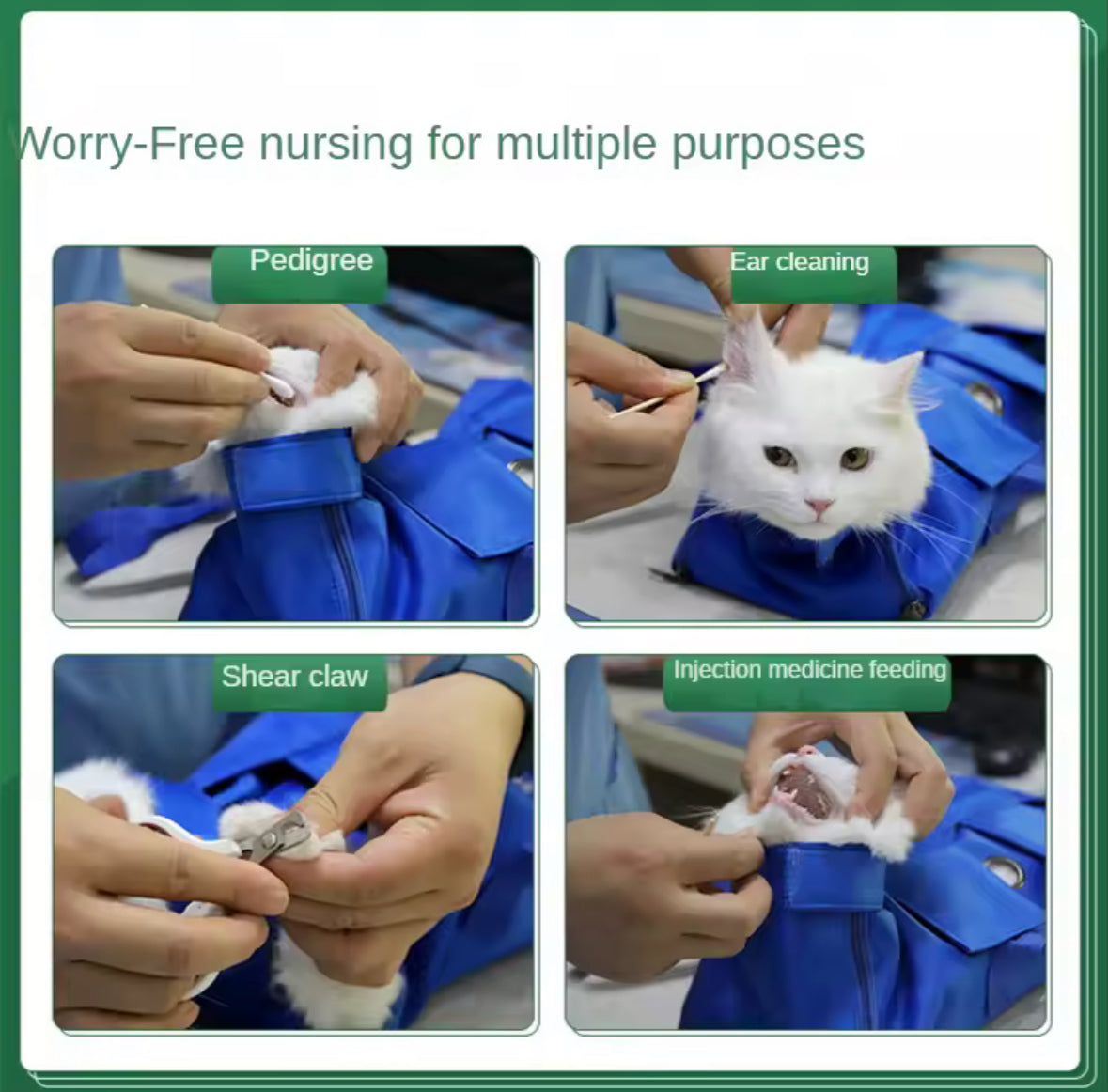 Pet Protection Carrier Bag – Breathable, Anti-Scratch Restraint Bag for Cats & Small Dogs