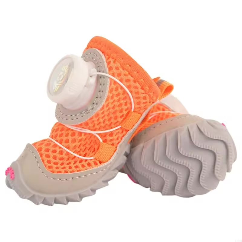 4pcs Lightweight Pet Sneakers – Adjustable Dog & Cat Boots with Oxford Soles