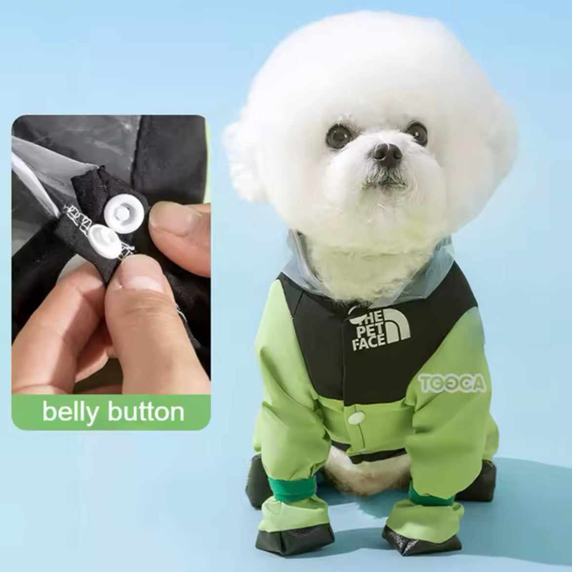 Waterproof Dog Raincoat with Hood and Boots – Pet Jumpsuit Jacket for Dogs and Cats