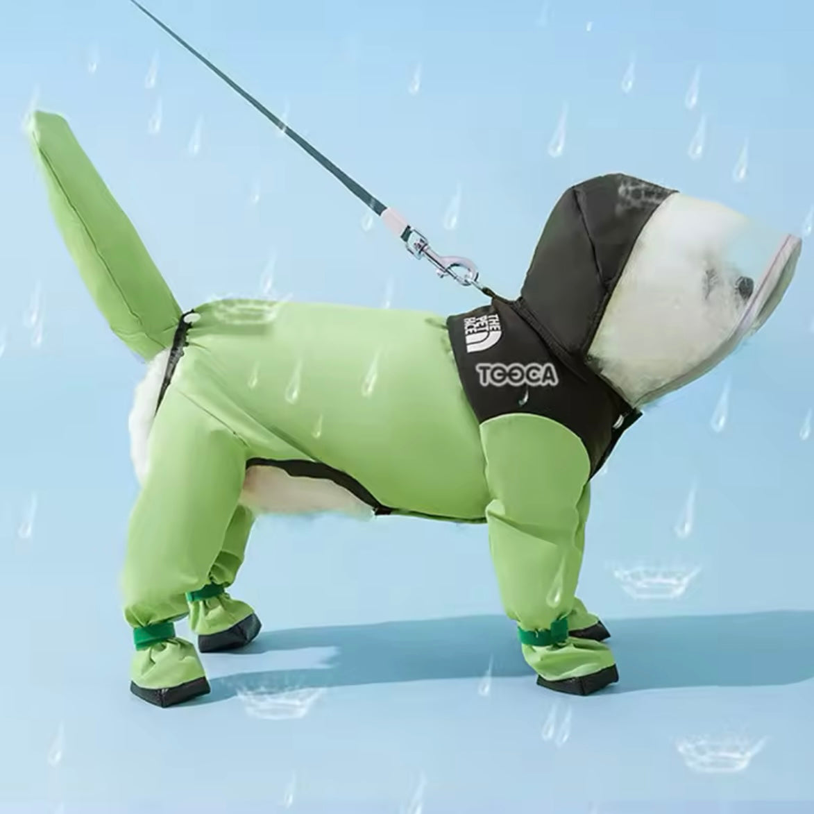 Waterproof Dog Raincoat with Hood and Boots – Pet Jumpsuit Jacket for Dogs and Cats