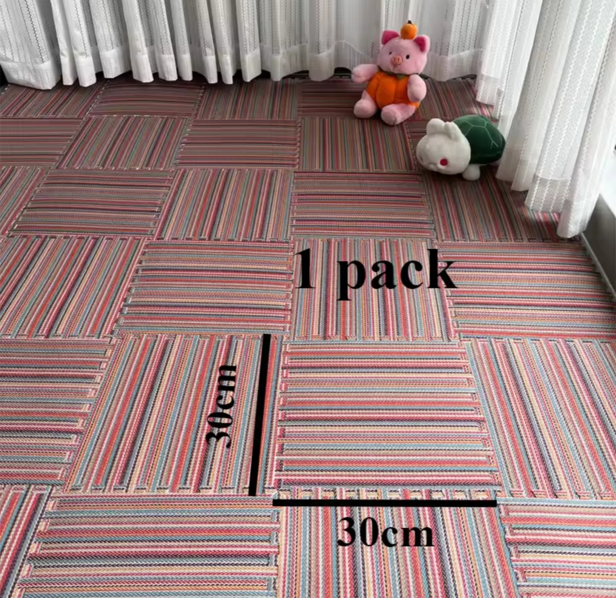 Striped splicing carpet floor mat
