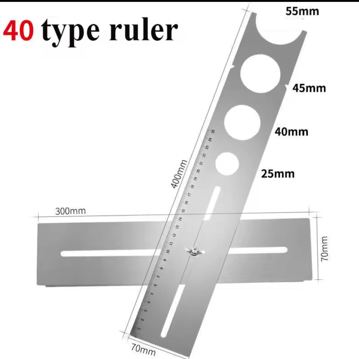 The 360 Degree Adjustable Ruler with diamond coated drill bits