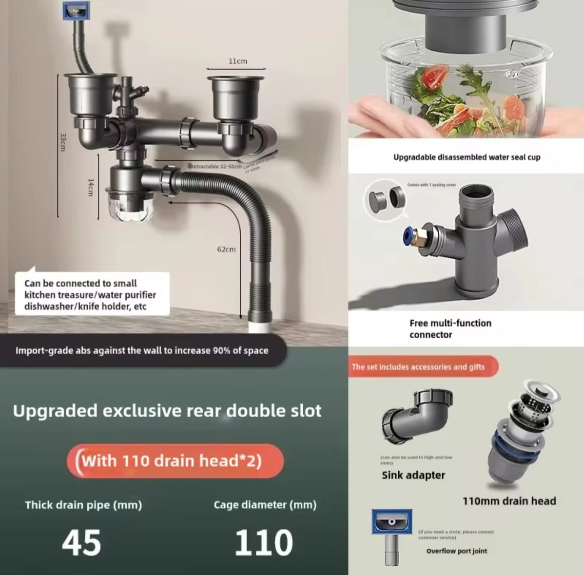Stainless Steel Drain Pipe Kit