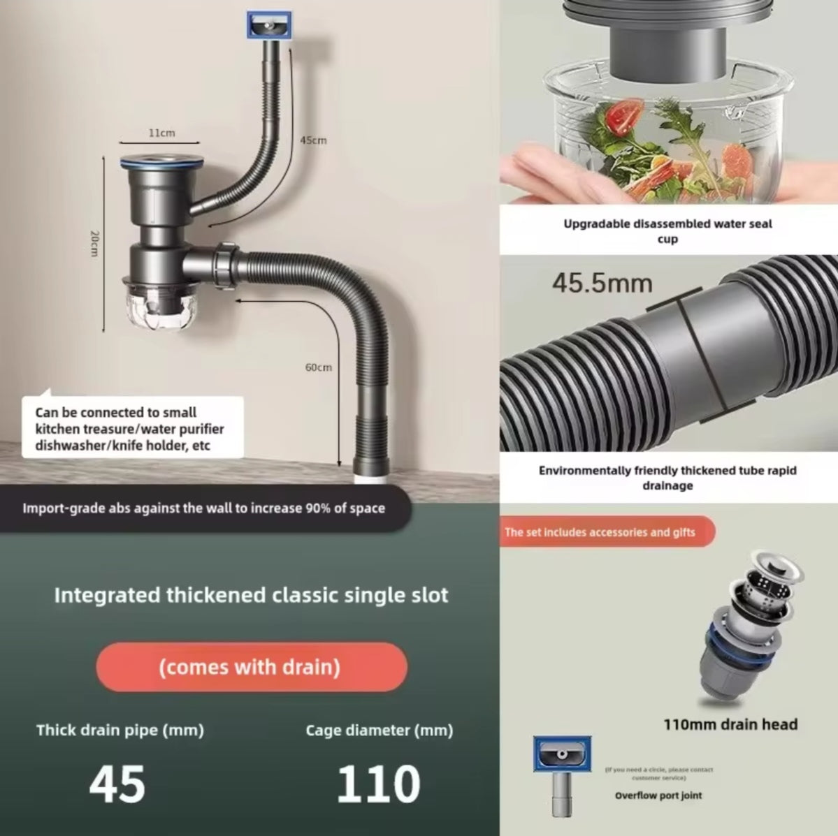Stainless Steel Drain Pipe Kit