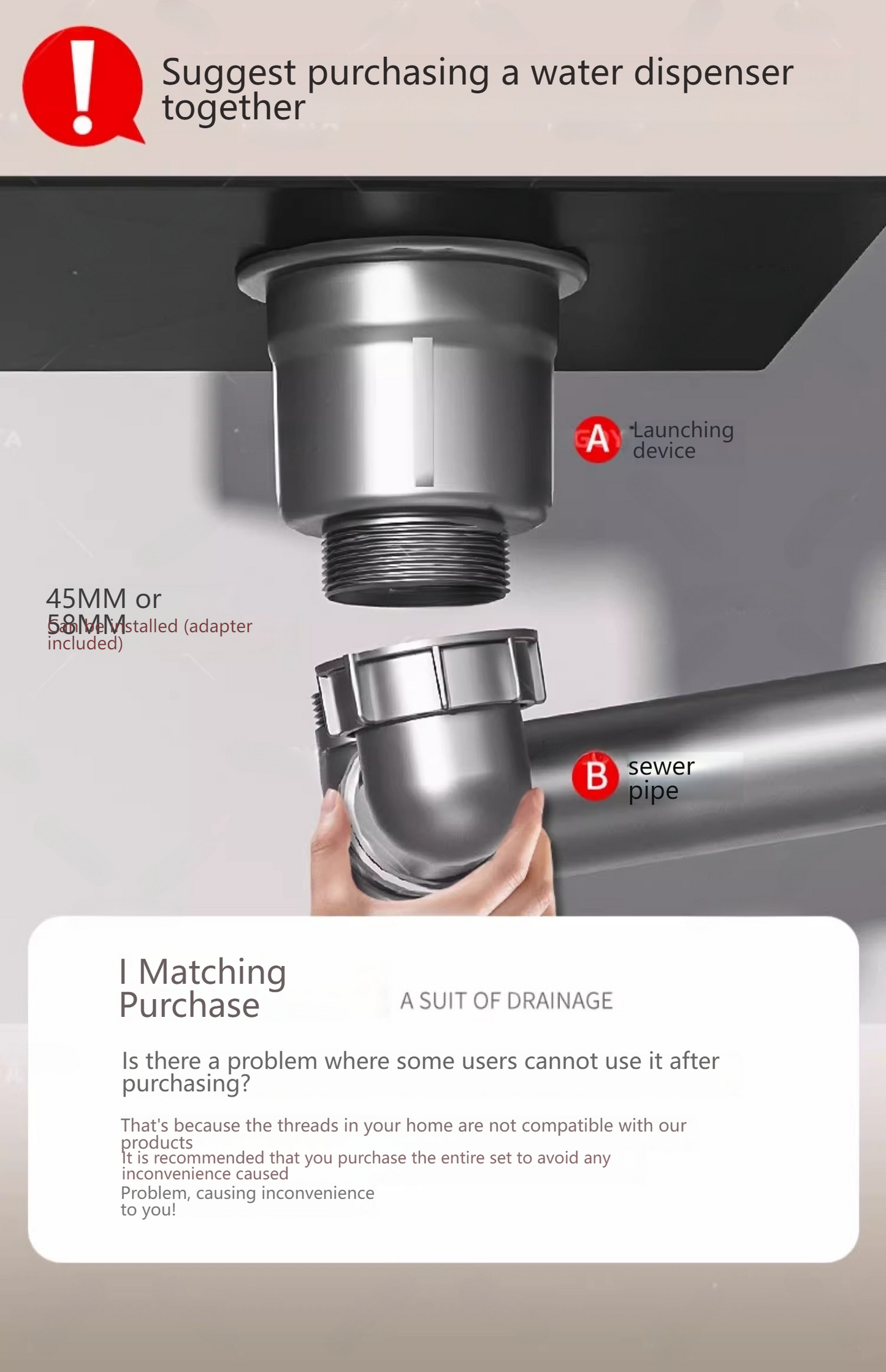 Stainless Steel Drain Pipe Kit