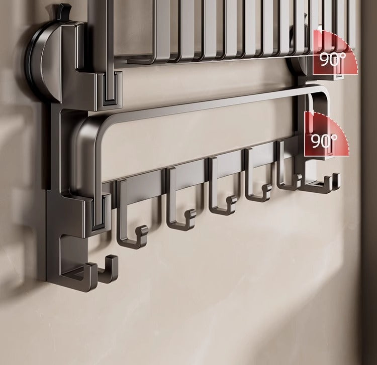 Suction Cup Towel Rack with Coat Hook