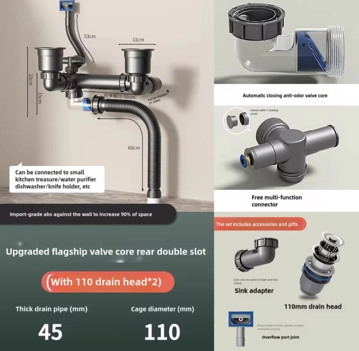 Stainless Steel Drain Pipe Kit