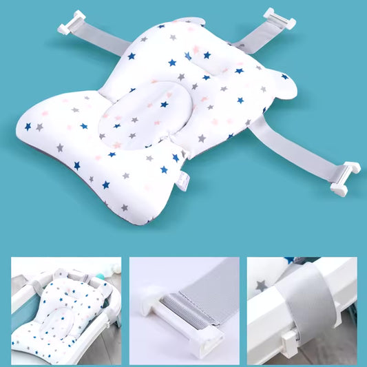 Foldable Baby Bath Seat Cushion – Soft Anti-Slip Newborn Support Pillow for Tub