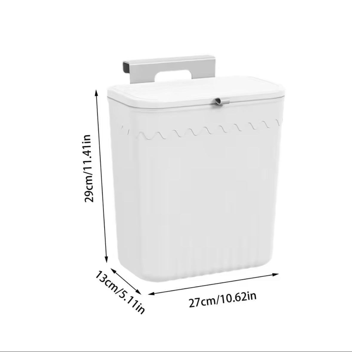 Wall-Mounted Trash Can with Lid – No Drilling