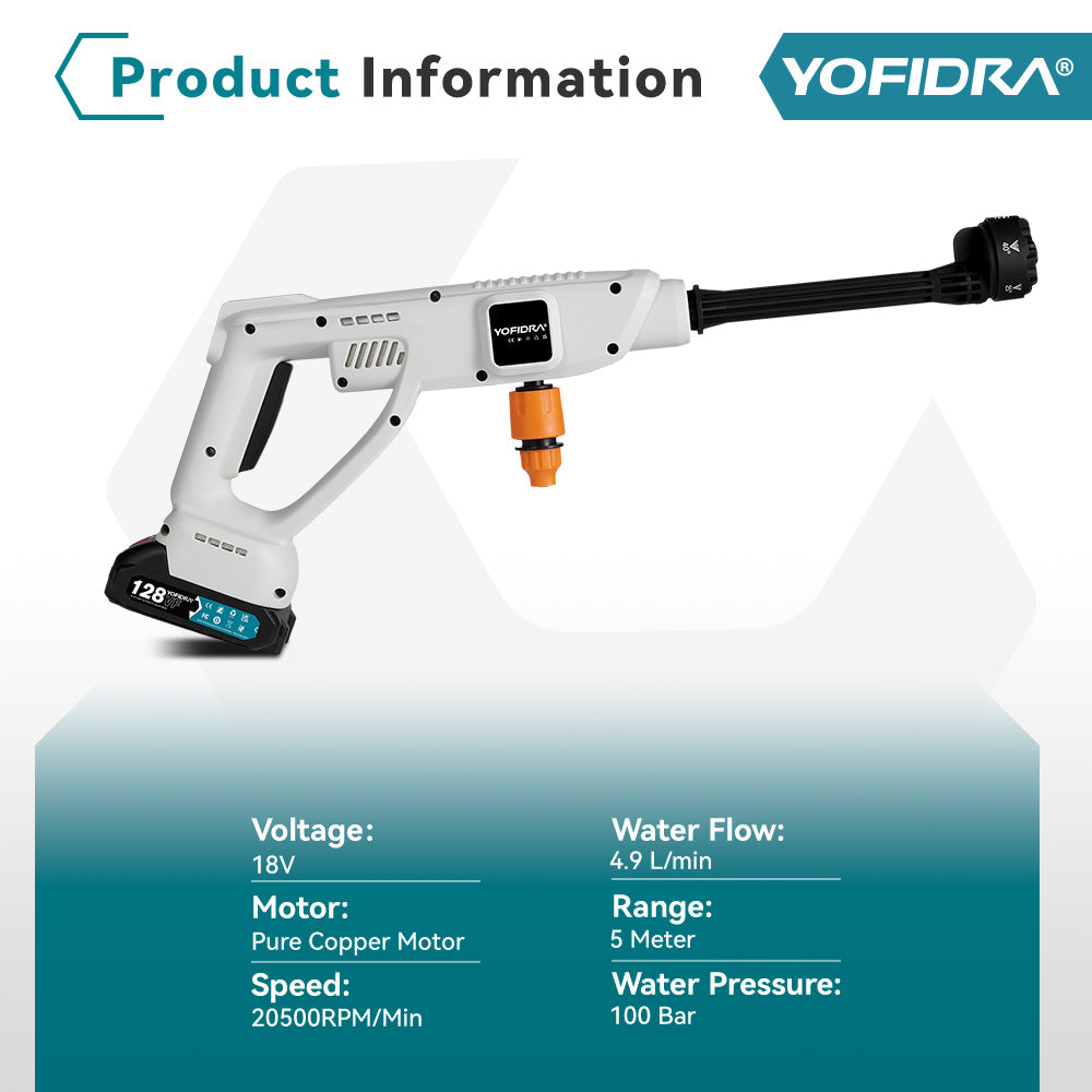 YOFIDRA 100Bar 6-in-1 Electric Washer Gun