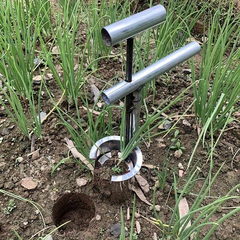 Stainless steel garden barrel transplanter