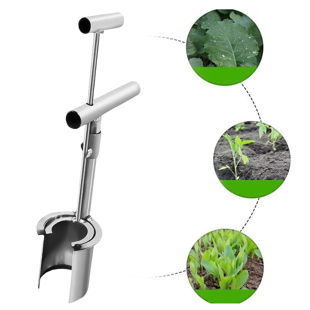 Stainless steel garden barrel transplanter
