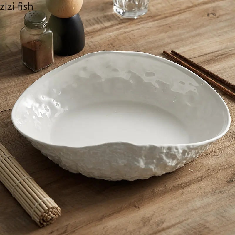 Shell-shaped Edge Ceramic Main Dish Tableware