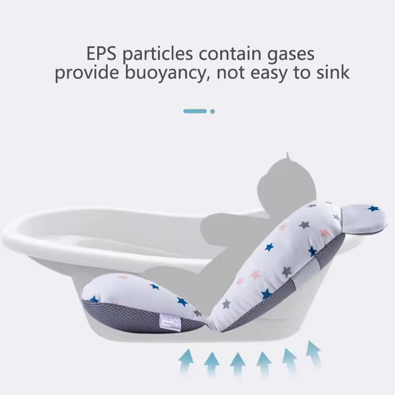 Foldable Baby Bath Seat Cushion – Soft Anti-Slip Newborn Support Pillow for Tub