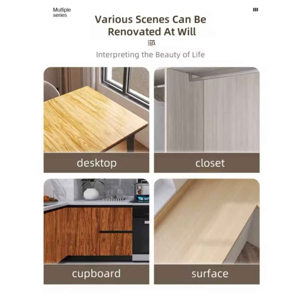 Self-Adhesive Vinyl Wood Wallpaper