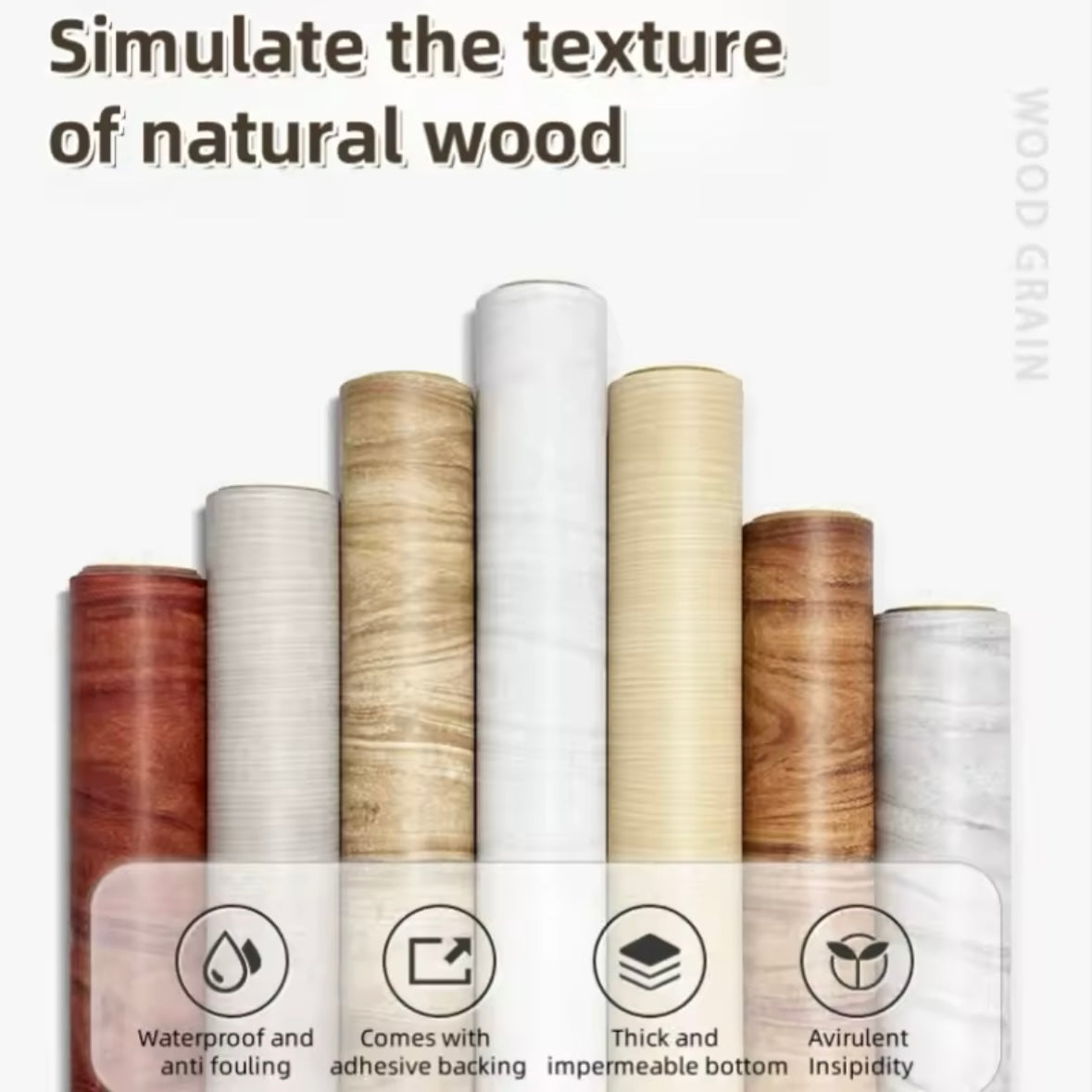 Self-Adhesive Vinyl Wood Wallpaper