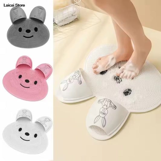 Silicone Rabbit Foot Rubbing Bathroom Anti-slip Mat