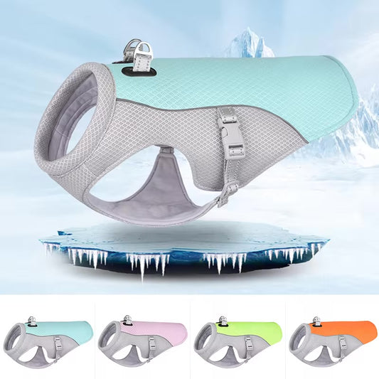 Reflective Dog Cooling Vest Harness – Quick-Release Summer Jacket