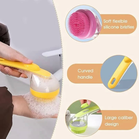 Pet Bath Brush with Shampoo Dispenser