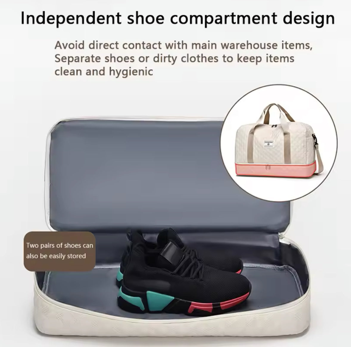 Spacious Travel Duffle with Shoe Compartment