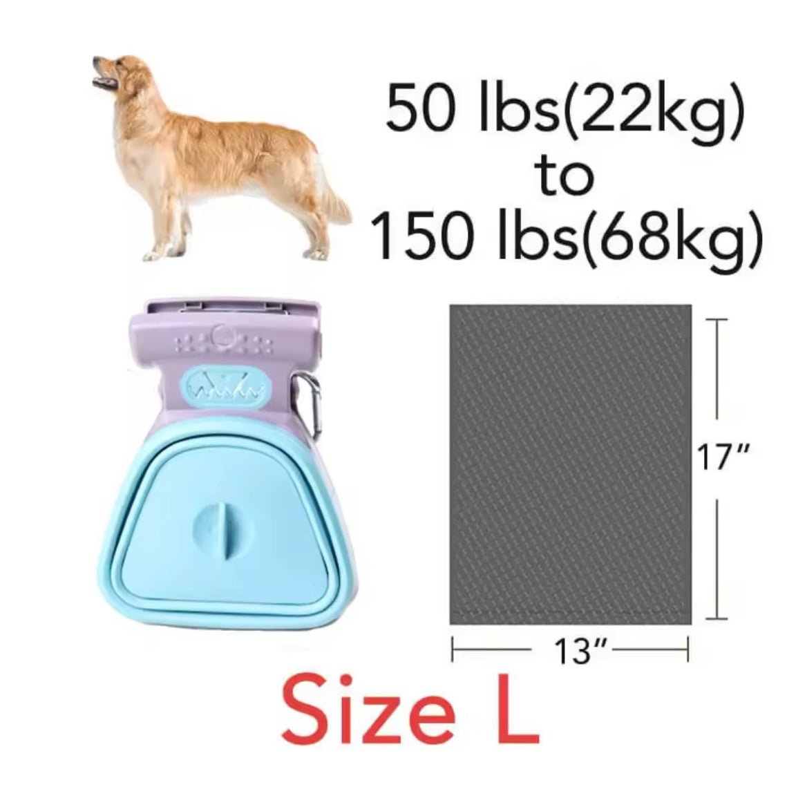 Foldable Dog Pooper Scooper with Bags