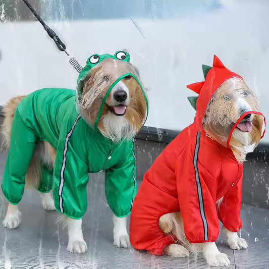 DinoFrog Dog Raincoat
