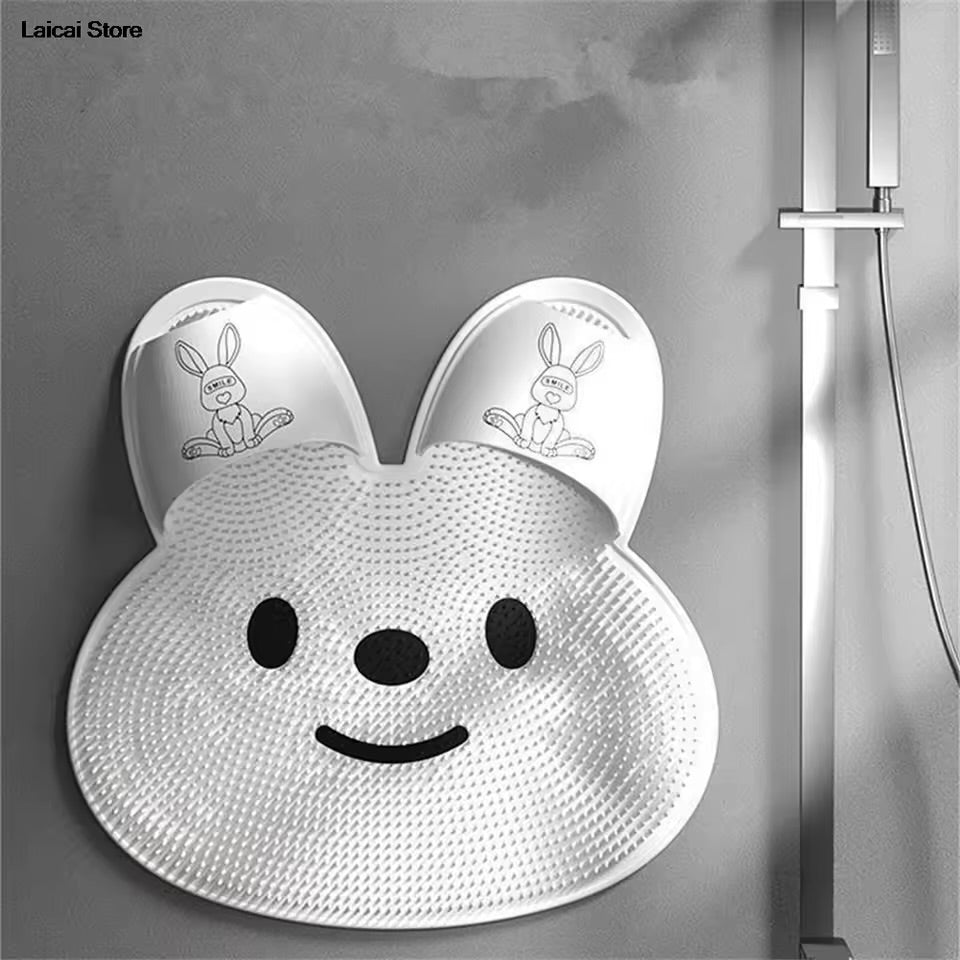 Silicone Rabbit Foot Rubbing Bathroom Anti-slip Mat