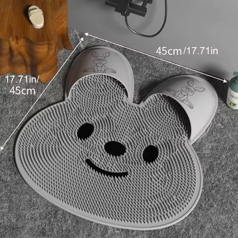 Silicone Rabbit Foot Rubbing Bathroom Anti-slip Mat