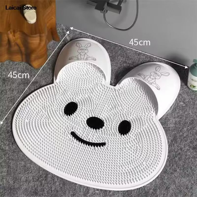 Silicone Rabbit Foot Rubbing Bathroom Anti-slip Mat