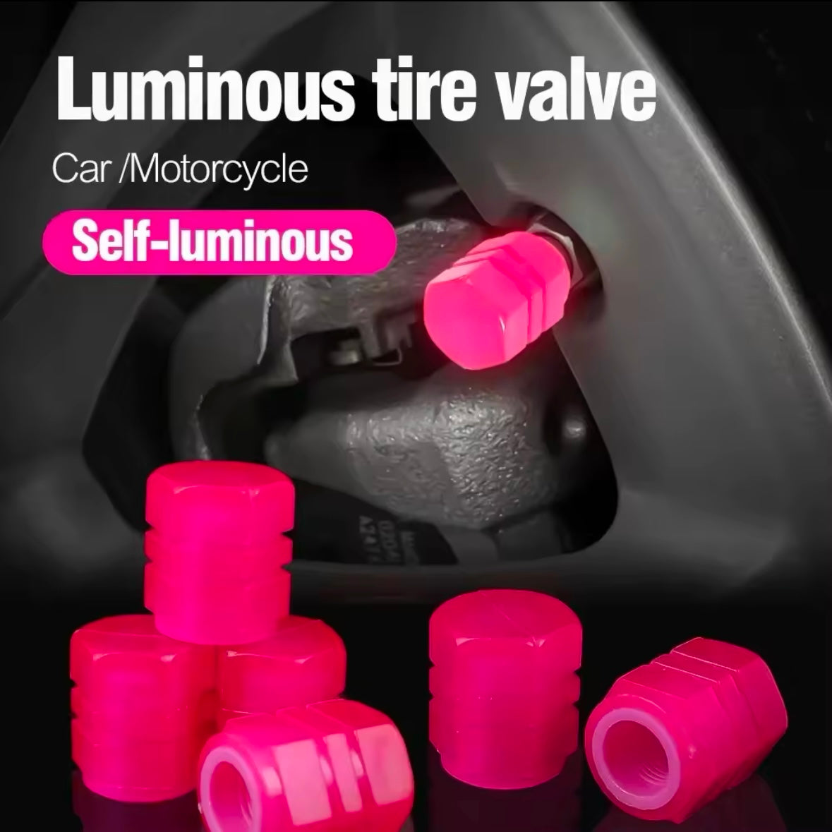 Glowing Tire Valve Caps