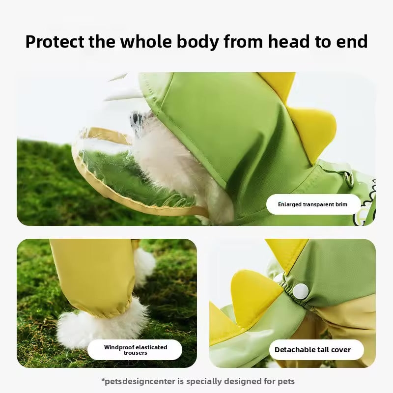 DinoTail Waterproof Dog Raincoat