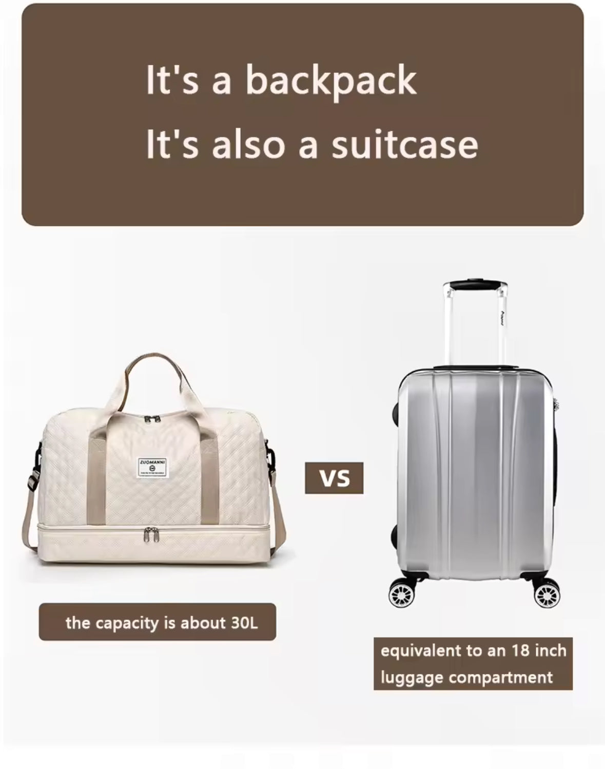 Spacious Travel Duffle with Shoe Compartment