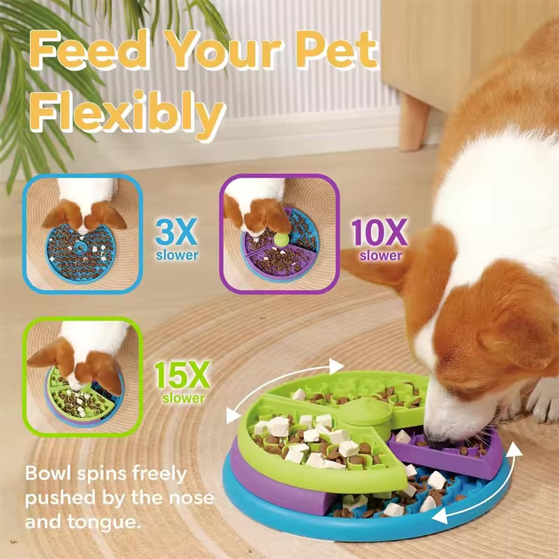 Layers Interactive Slow Feeder Dog Bowl – Non-Slip Puzzle Game for Slow Eating