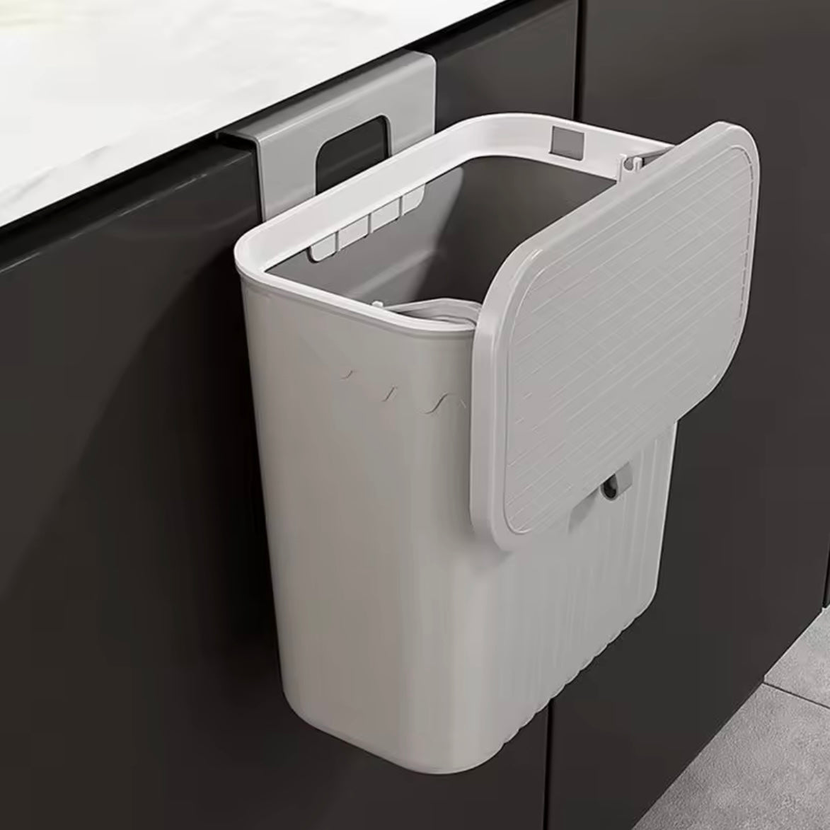 Wall-Mounted Trash Can with Lid – No Drilling
