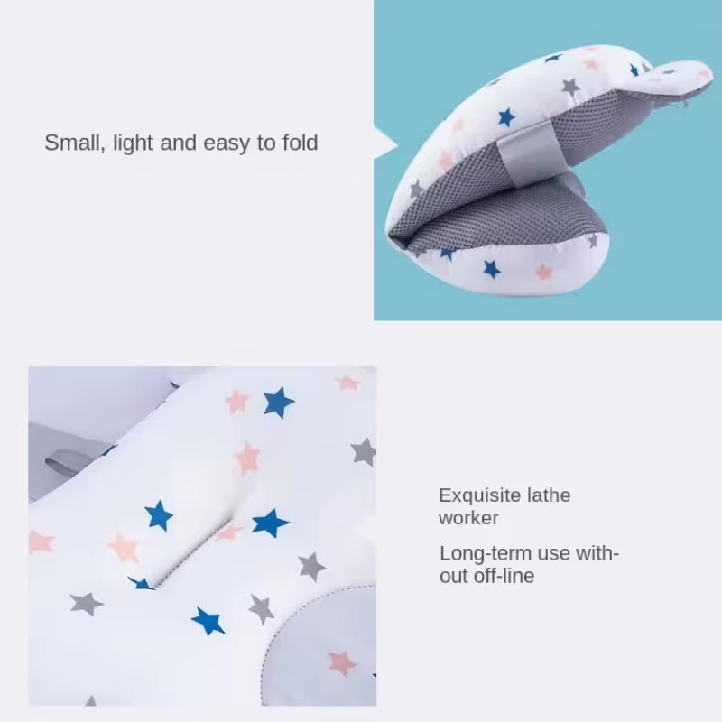 Foldable Baby Bath Seat Cushion – Soft Anti-Slip Newborn Support Pillow for Tub