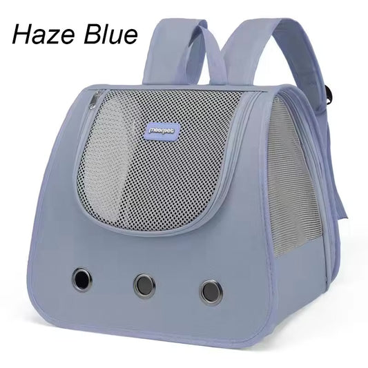 Foldable Cat Dog Backpack – Breathable Double-Shoulder Pet Carrier