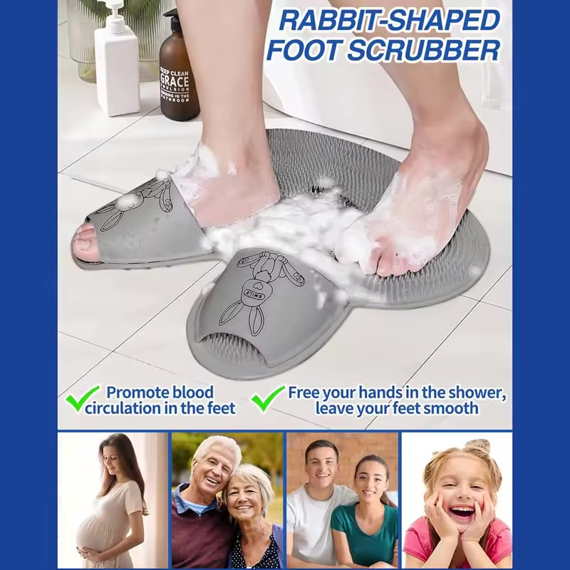 Silicone Rabbit Foot Rubbing Bathroom Anti-slip Mat