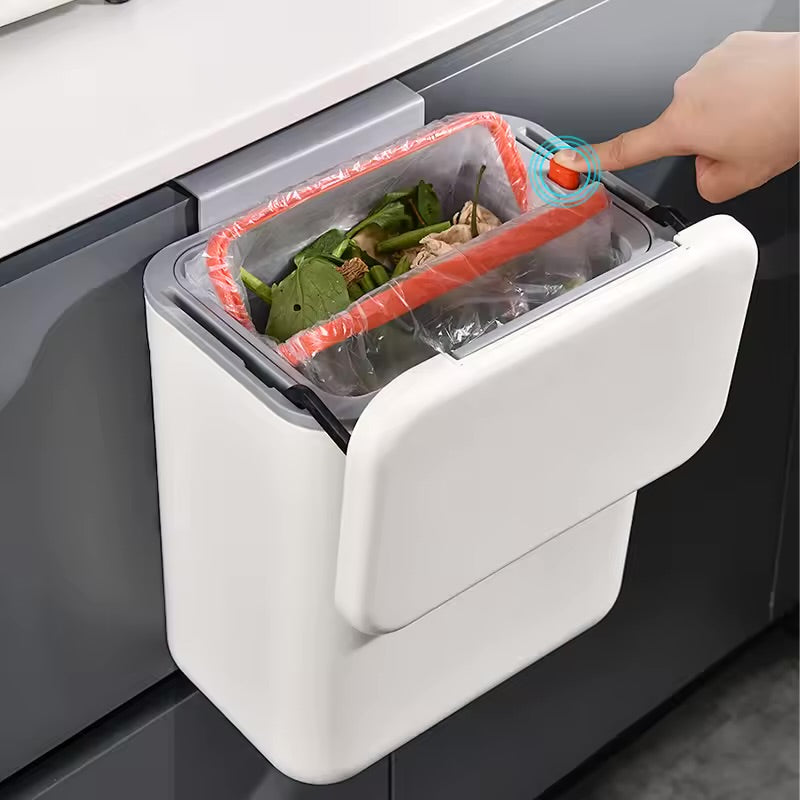Wall-Mounted Kitchen & Bathroom Garbage Bin (7L/9L)