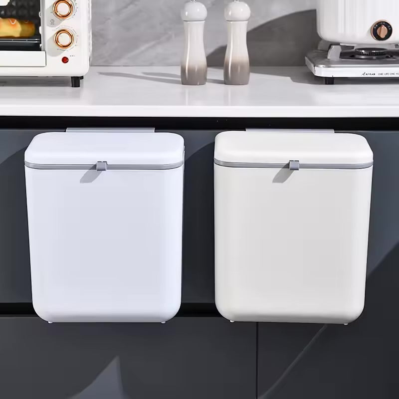 Wall-Mounted Kitchen & Bathroom Garbage Bin (7L/9L)